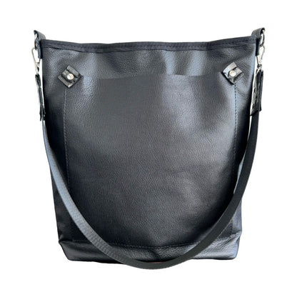 25%OFF Black Leather Patchwork Hobo