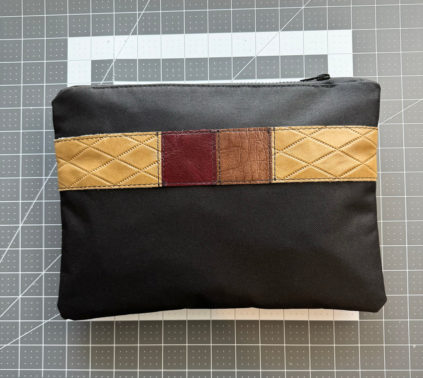 Multicolored Leather Large Clutch