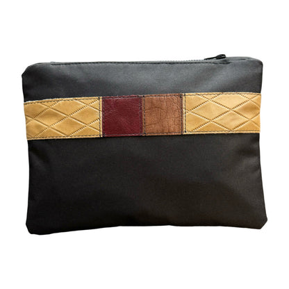 Multicolored Leather Large Clutch