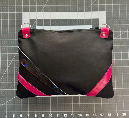 Black Rainbow Leather Large Clutch/Crossbody