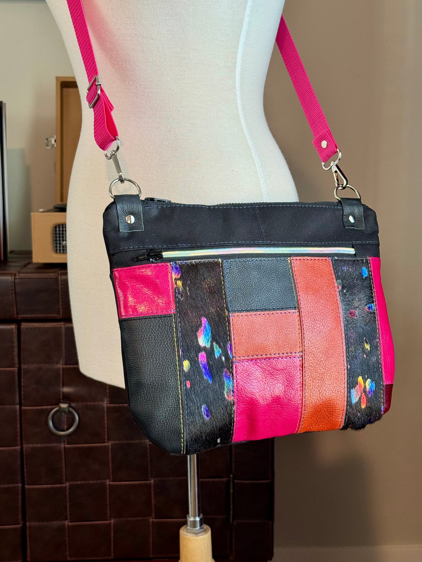 Multicolored Leather Crossbody