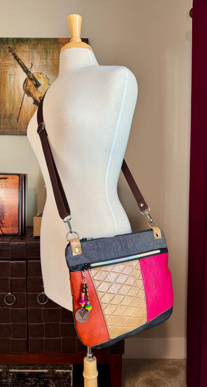 Multicolored Leather Crossbody