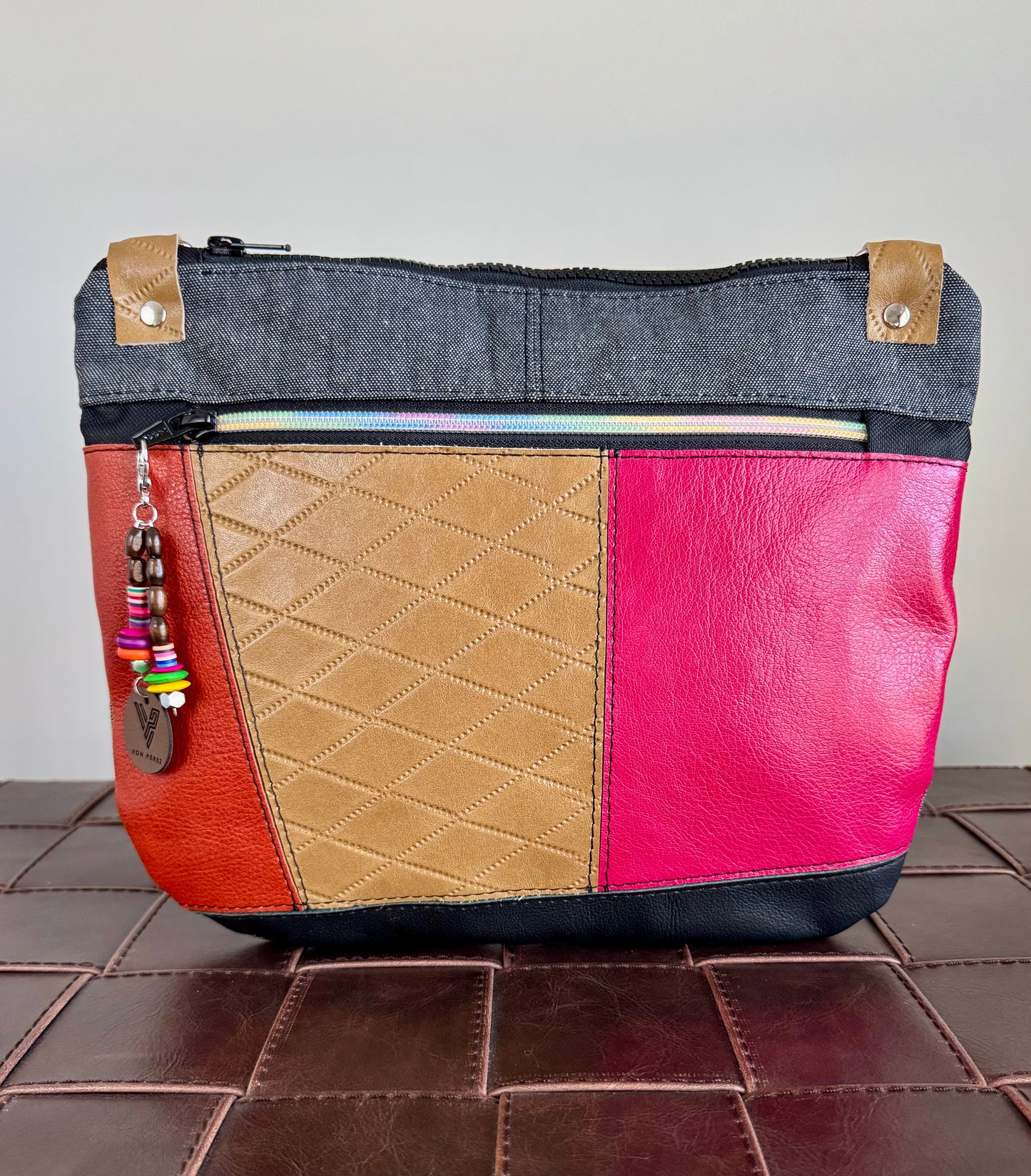 Multicolored Leather Crossbody