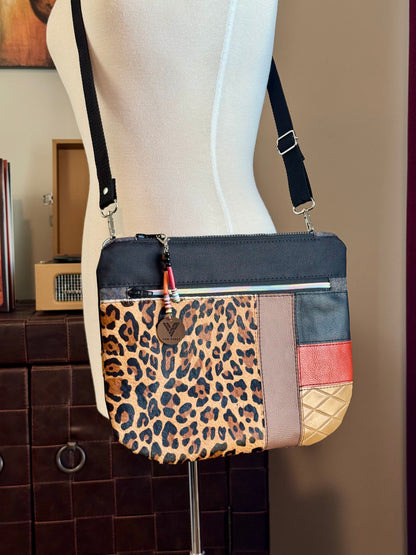 Leopard Print Leather Crossbody